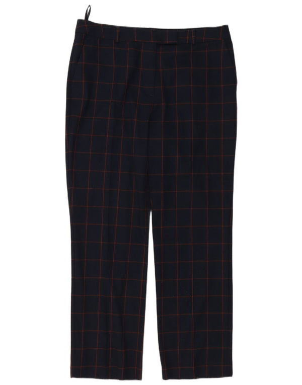 MARKS & SPENCER Pantaloni de costum pentru femei UK 14 Large W34 L28 Bleumarin Check