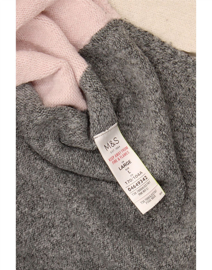 Pulover pentru femei Marks & Spencer cu decolteu triplu UK 16 mare, gri