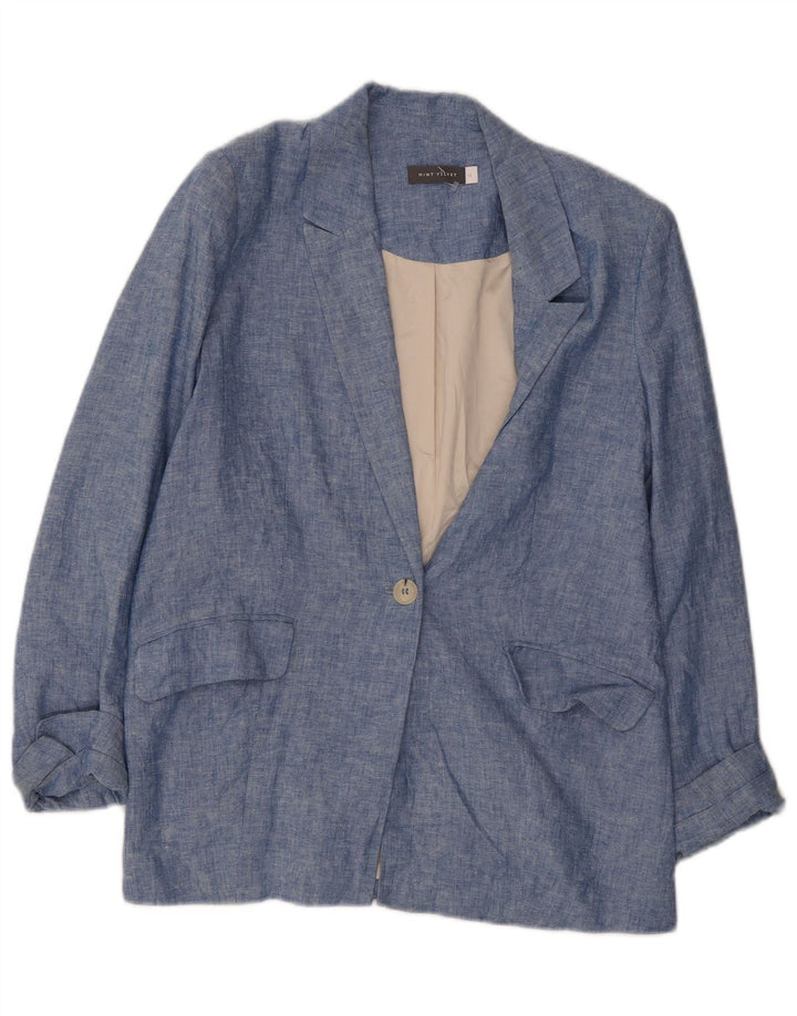 MINT VELVET Sacou blazer pentru femei cu 1 nasture Marea Britanie 12 In albastru mediu