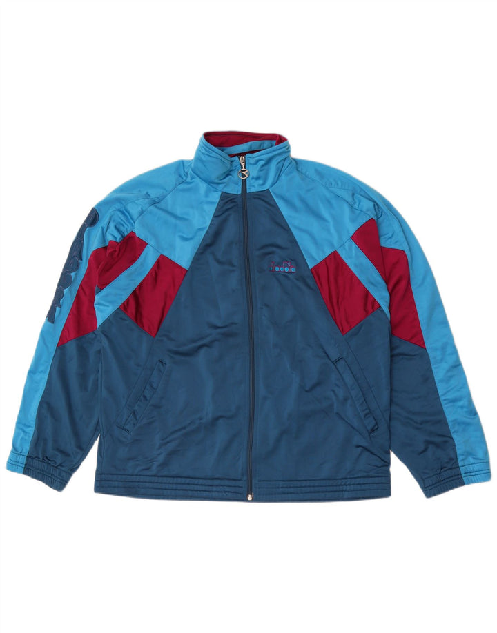 Trening complet grafic pentru bărbați Diadora UK 42, mare, albastru, poliester color bloc