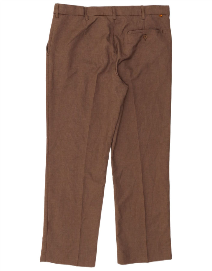 Pantaloni chino pentru bărbați Farah, cu ajustare clasică, L36 L29, poliester maro