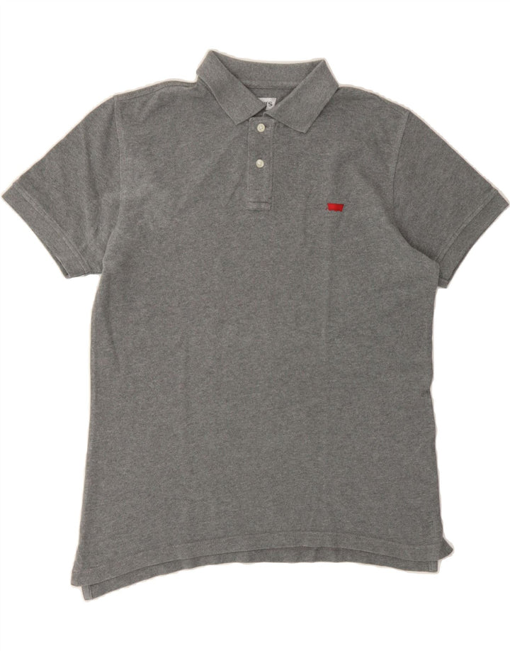 LEVI'S Mens Polo Shirt Small Grey Cotton Vintage Levi's and Second-Hand Levi's from Messina Hembry 