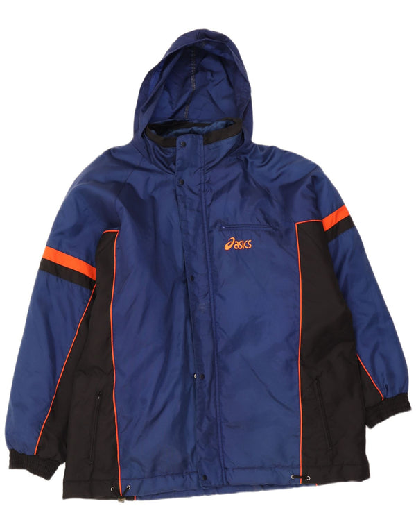 Jachetă căptușită cu glugă pentru bărbați Asics UK 40, mare, albastru bleumarin