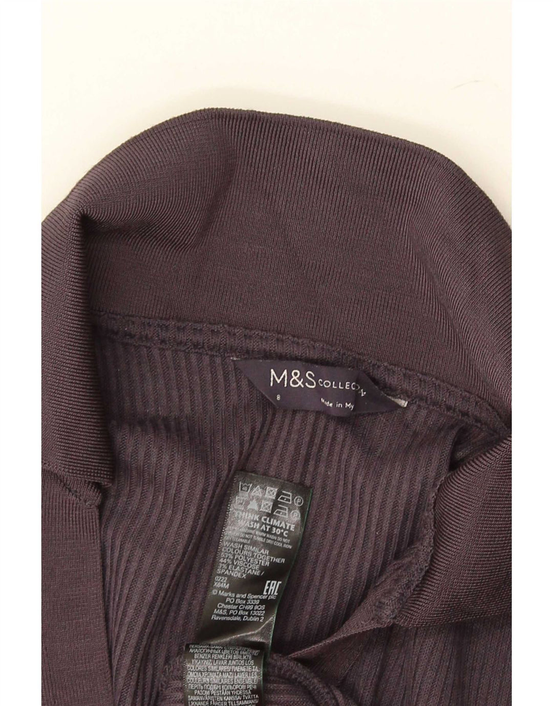 Tricou polo cu mânecă lungă pentru femei Marks & Spencer Uk 8 Small Gri Poliester