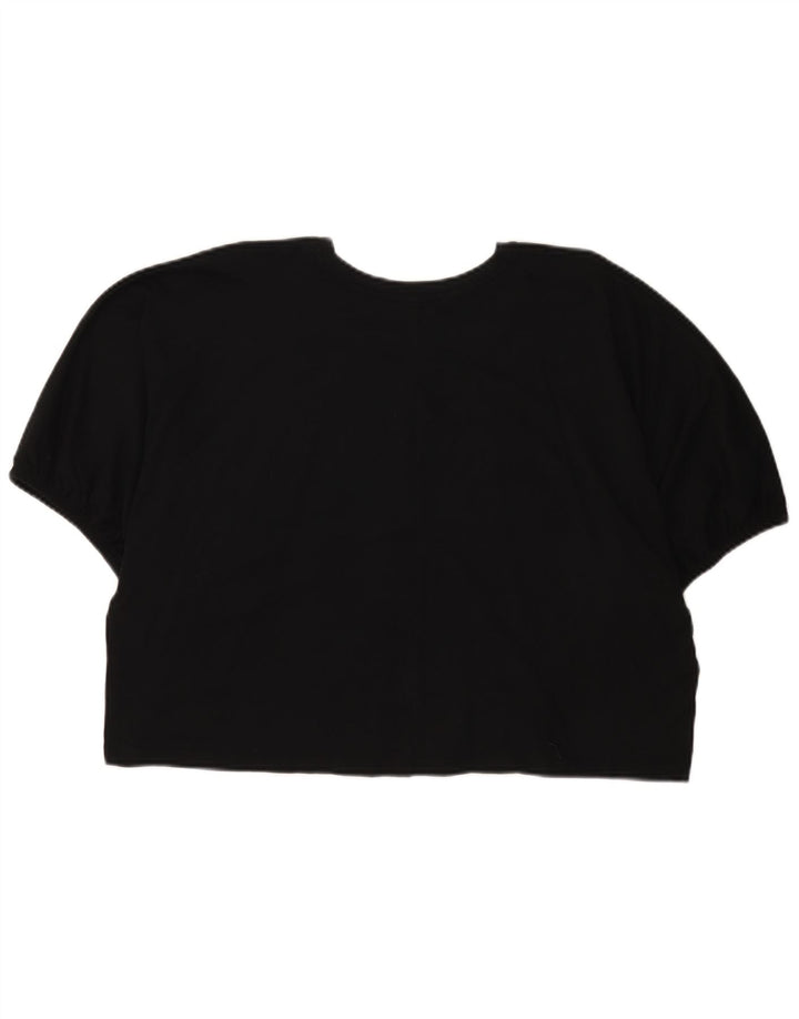 Top de tricou oversized pentru femei Zara UK 14 Medium Negru