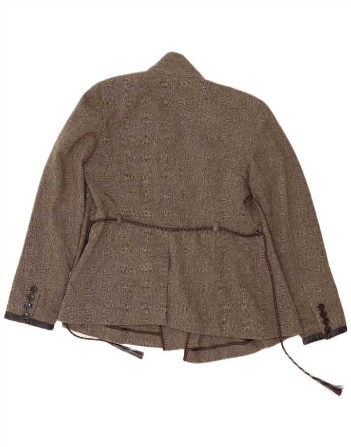 Jachetă Blazer de weekend pentru femei Max Mara UK 12 Lână virgină maro medie