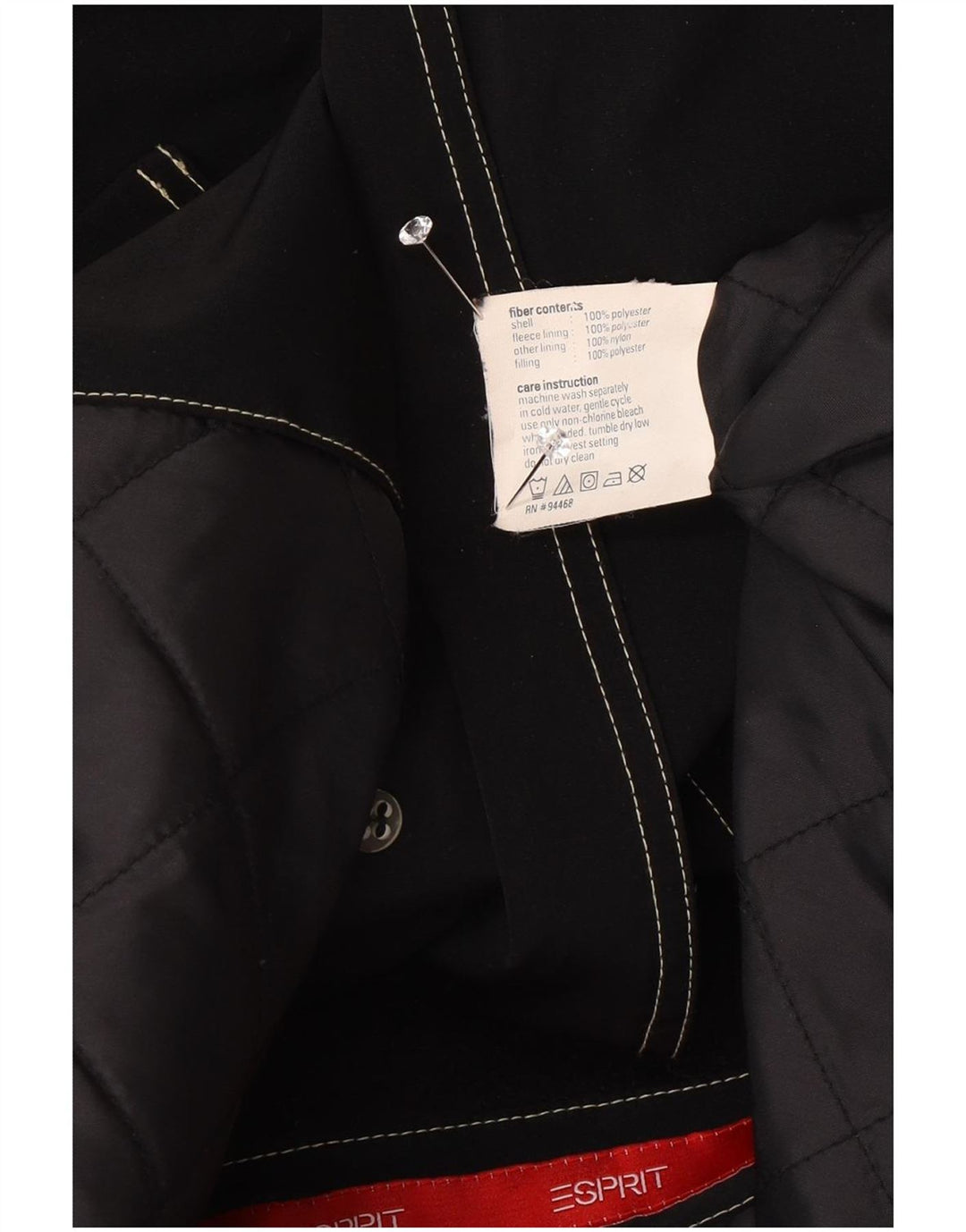 Palton Sherpa pentru femei Esprit UK 18 XL Poliester negru