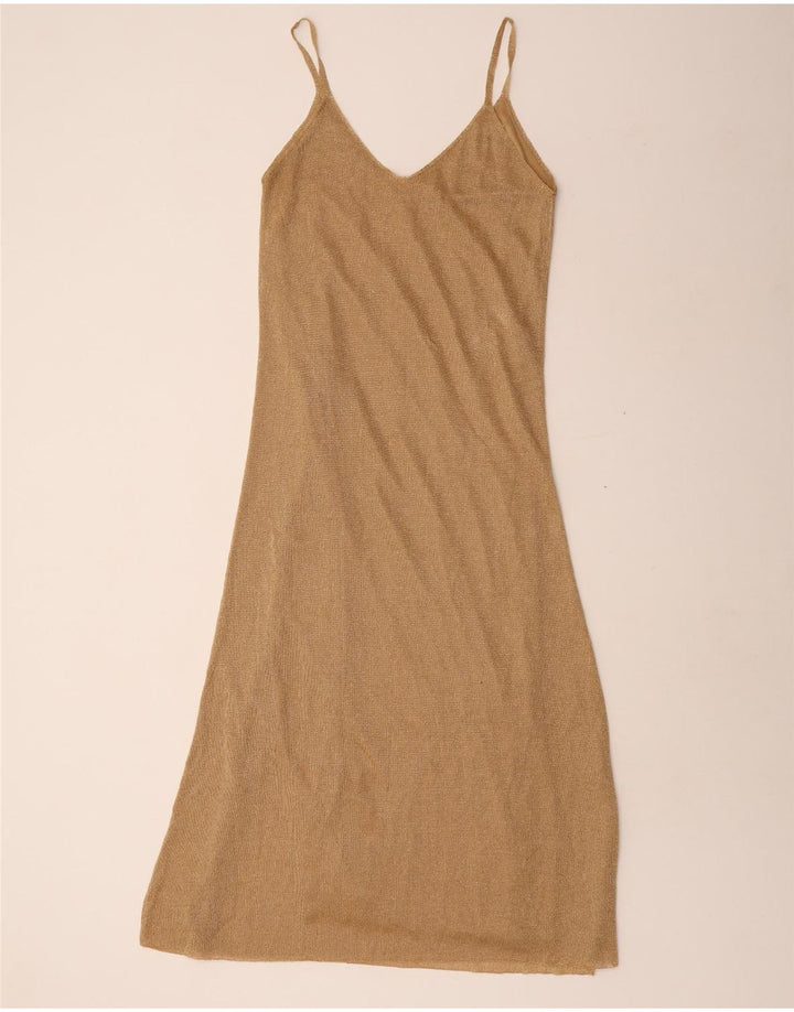Rochie pentru femei Zara UK 12 Medium Gold Poliester