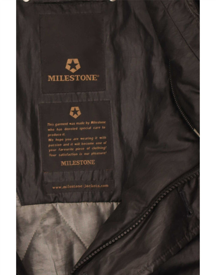 Jachetă bomber cu glugă pentru bărbați Milestone UK 44 2XL Poliester negru