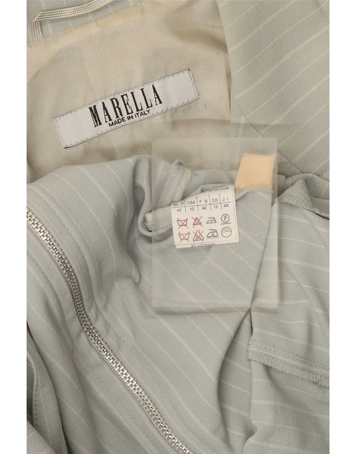 Jachetă Blazer pentru femei Marella UK 12 Poliamidă cu dungi verzi medii