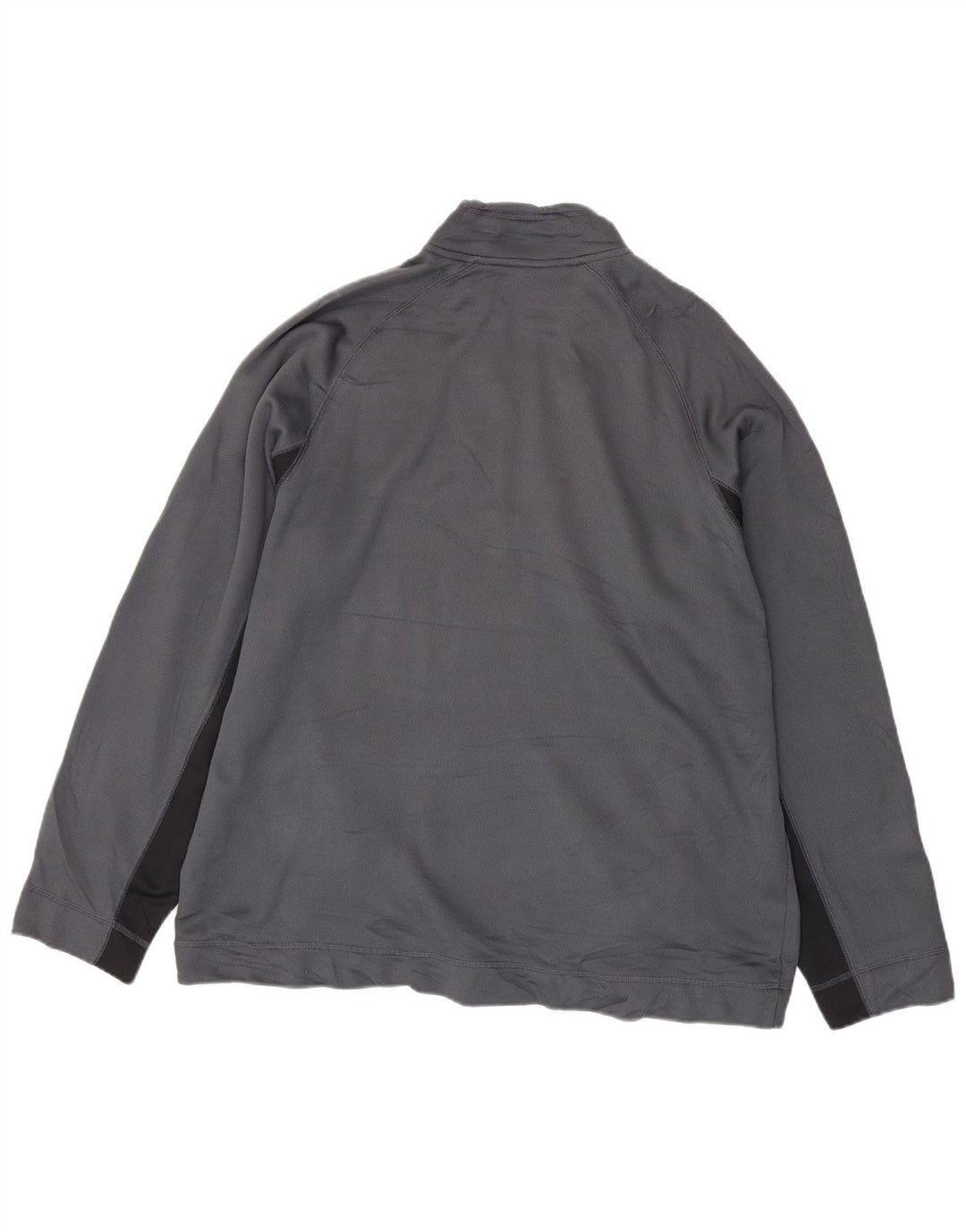 Pulover Reebok pentru bărbați, cu fermoar, cu gât, 2XL, poliester color bloc, gri