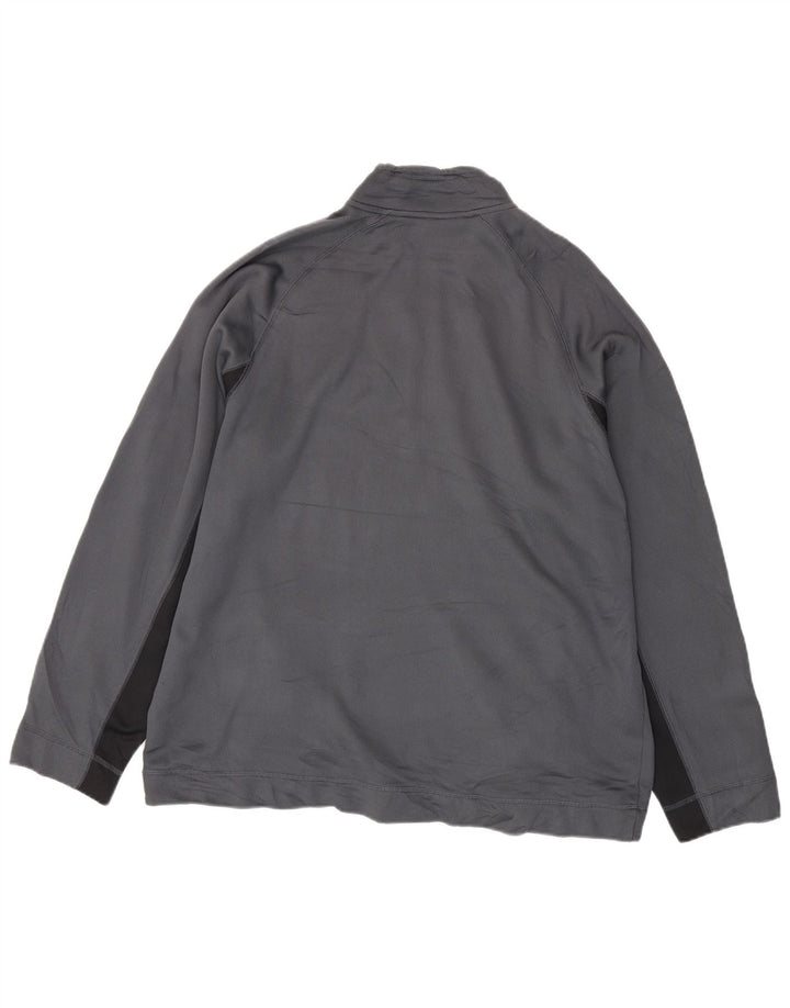 Pulover Reebok pentru bărbați, cu fermoar, cu gât, 2XL, poliester color bloc, gri