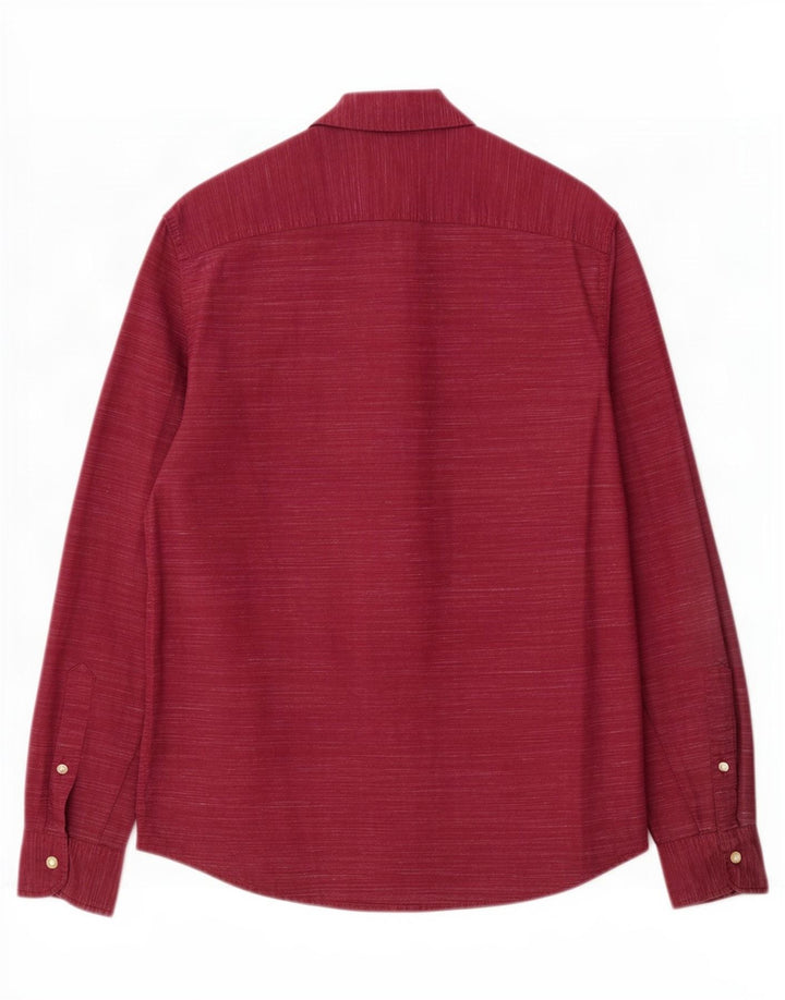 Cămașă Hollister pentru bărbați Stretch Bumbac Mediu Burgundy Flecked