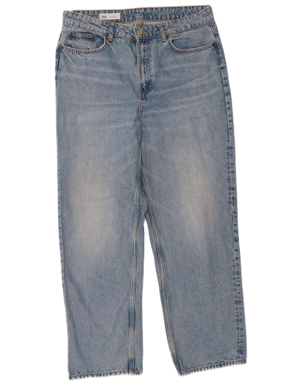 Blugi drepti pentru femei Zara EU 46 XL W36 L29 Albastru