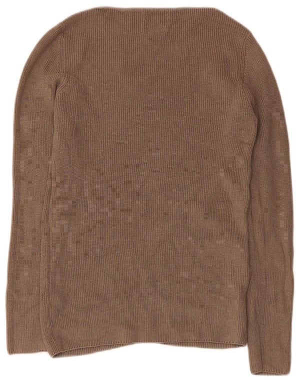 Pulover pentru damă Massimo Dutti cu gât de barcă din bumbac mic, bej, UK 8