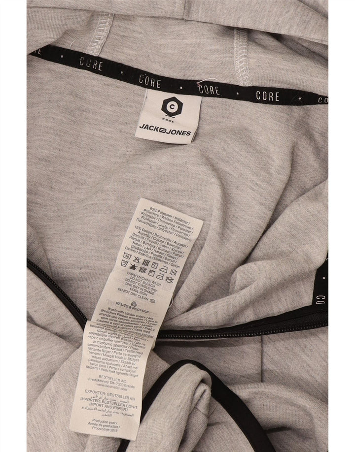 Pulover Jack & Jones pentru bărbați, cu fermoar, poliester, gri mediu