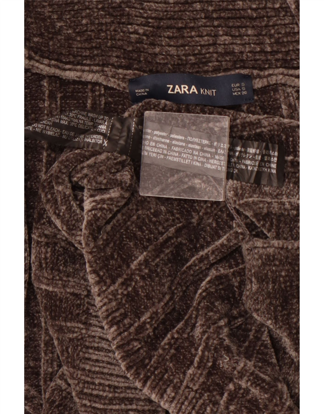 Pulover cardigan deschis supradimensionat pentru femei ZARA UK 10 mic maro