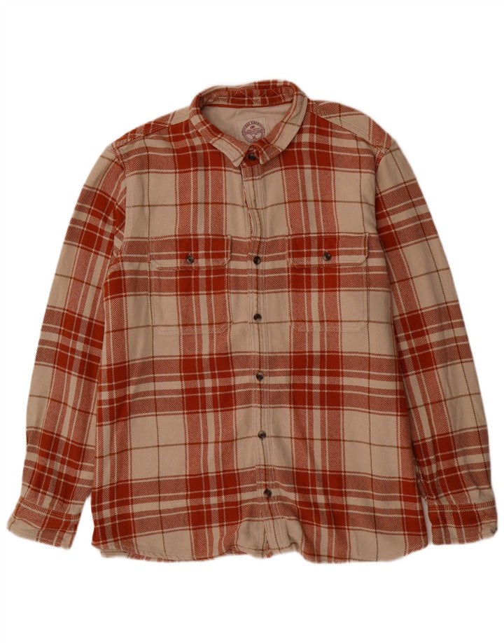 Cămașă de flanel pentru bărbați Fat Face 2XL, bumbac cu carouri bej
