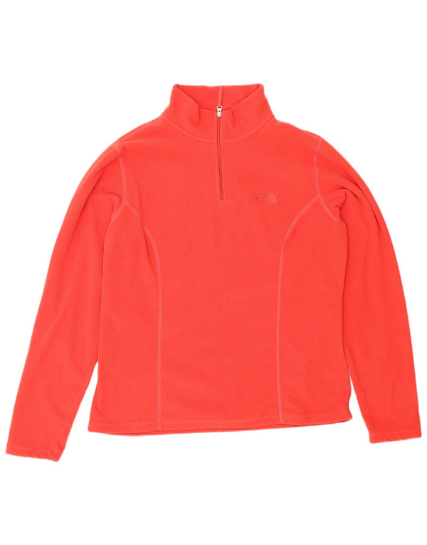 Pulover din lână The North Face pentru femei, cu fermoar și gât, UK 16, poliester roșu mare