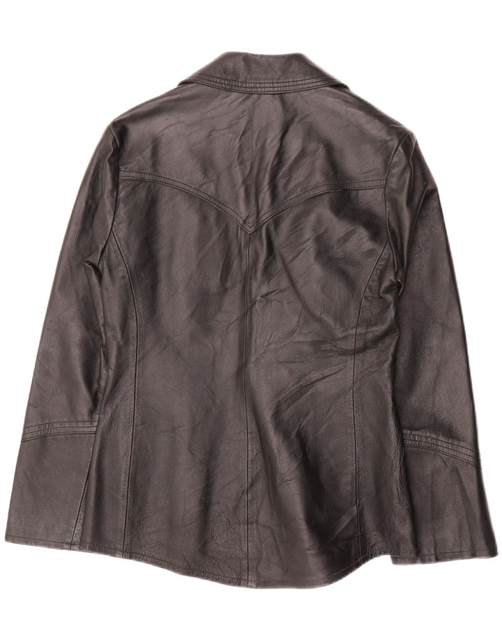 Jachetă de piele pentru femei OLTRE UK 10 Mic din piele neagră