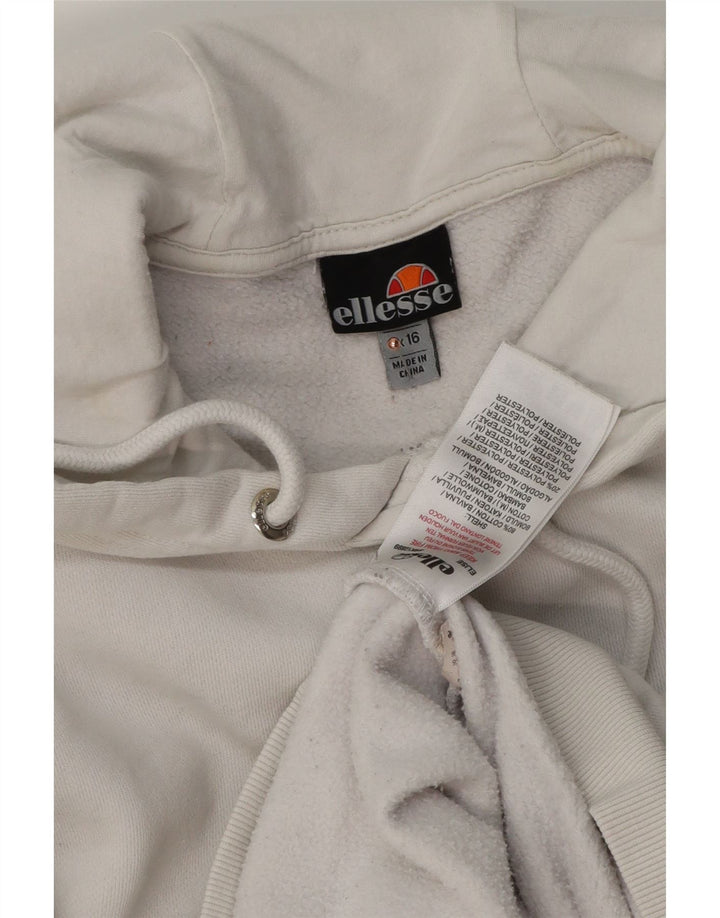 ELLESSE Pulover supradimensionat pentru femei UK 16, mare, alb, bumbac