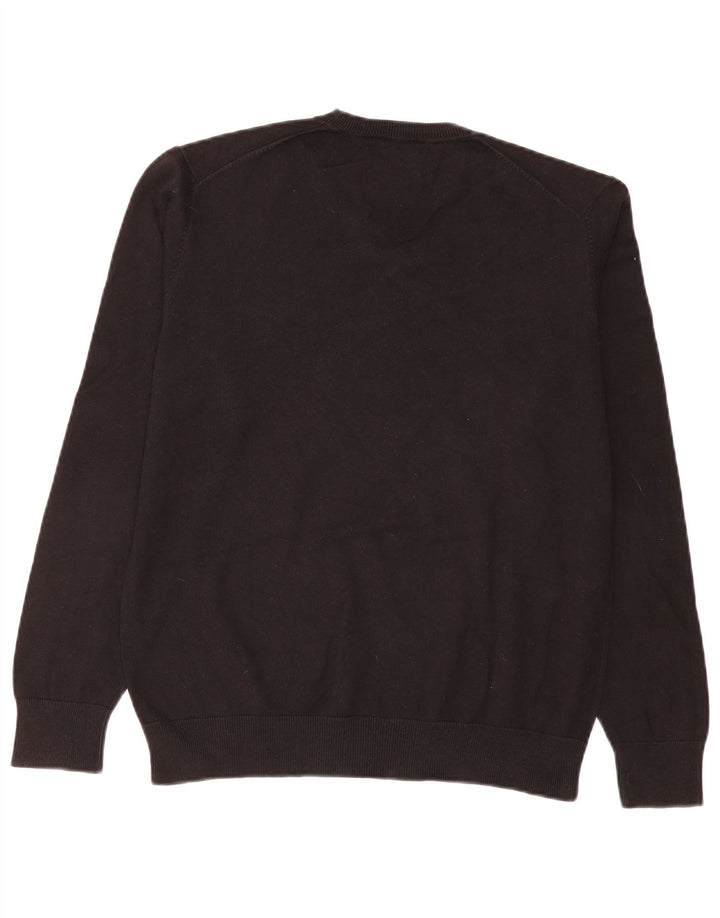 Pulover pentru bărbați Zara, cu decolteu în V, mare, negru Argyle/Diamond