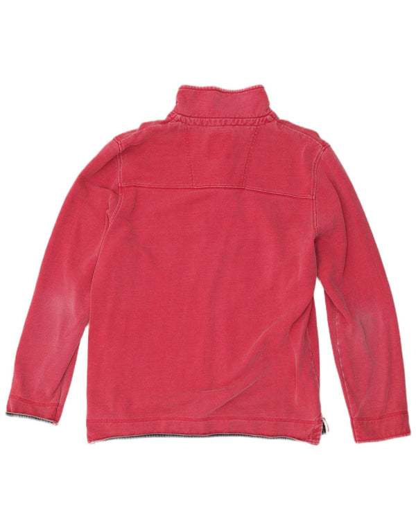 Crew Clothing Hanorac pentru bărbați cu fermoar și gât Pulover mare bumbac roz