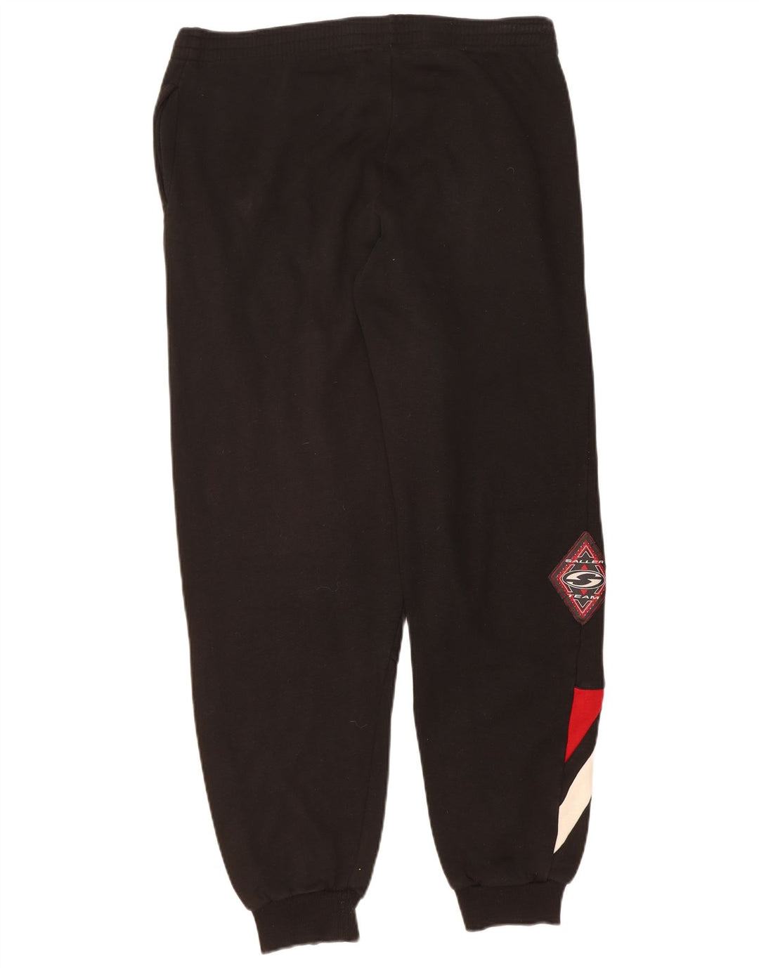 SALLER Mens Tracksuit Trousers Joggers Medium  Black Colourblock Acrylic