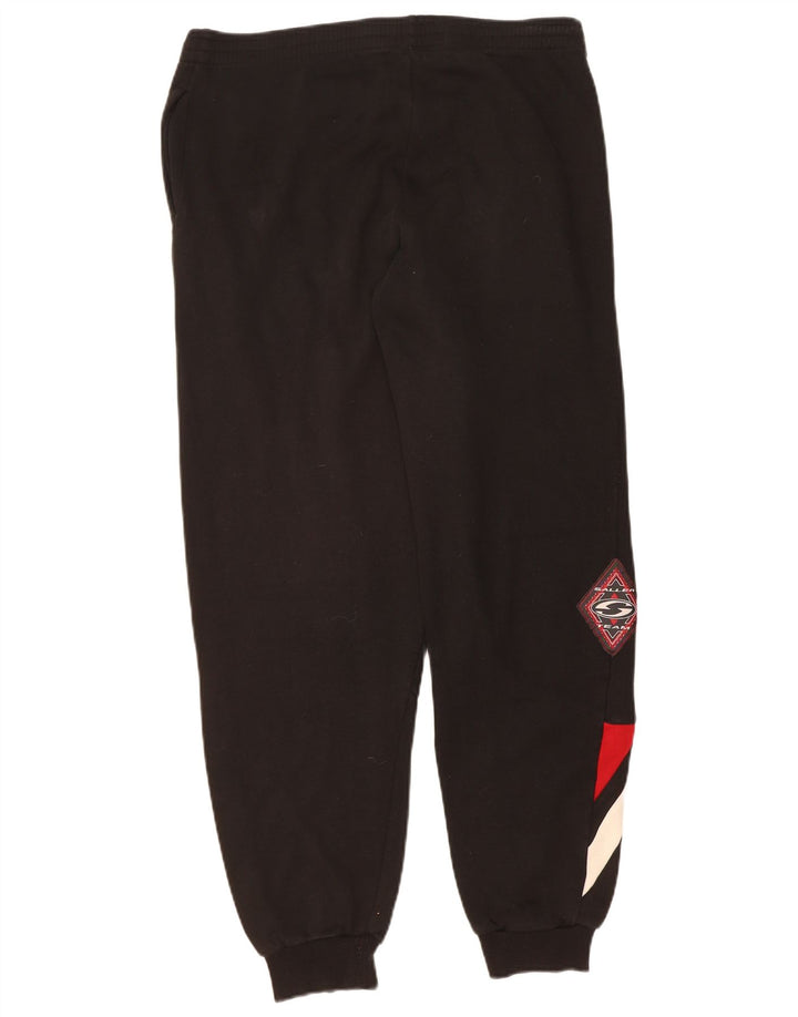 SALLER Mens Tracksuit Trousers Joggers Medium  Black Colourblock Acrylic