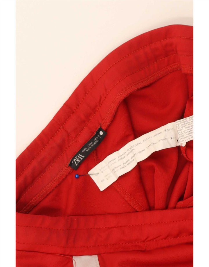 Pantaloni de trening Zara pentru femei EU 30 W30 L29 Poliester color bloc roșu