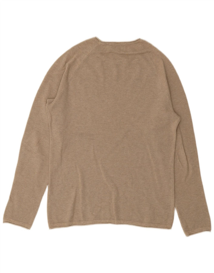 Pulover Jack & Jones pentru bărbați, cu gât de barcă, mic, bej