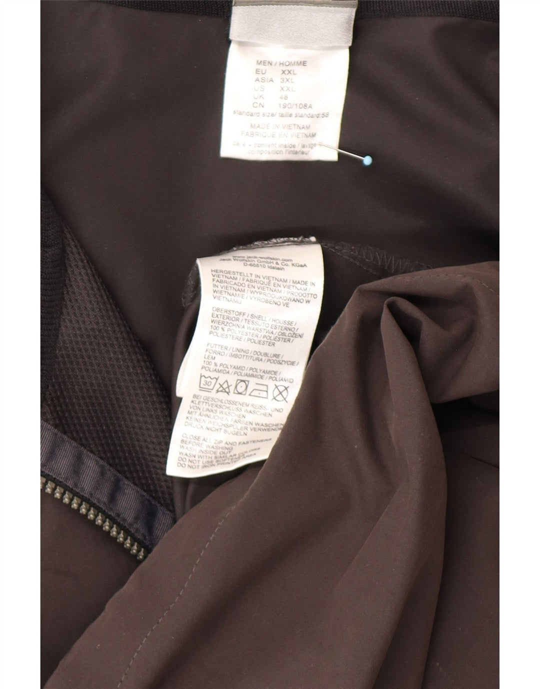 JACK WOLFSKIN Jachetă de ploaie cu glugă pentru bărbați UK 48 2XL Poliester negru