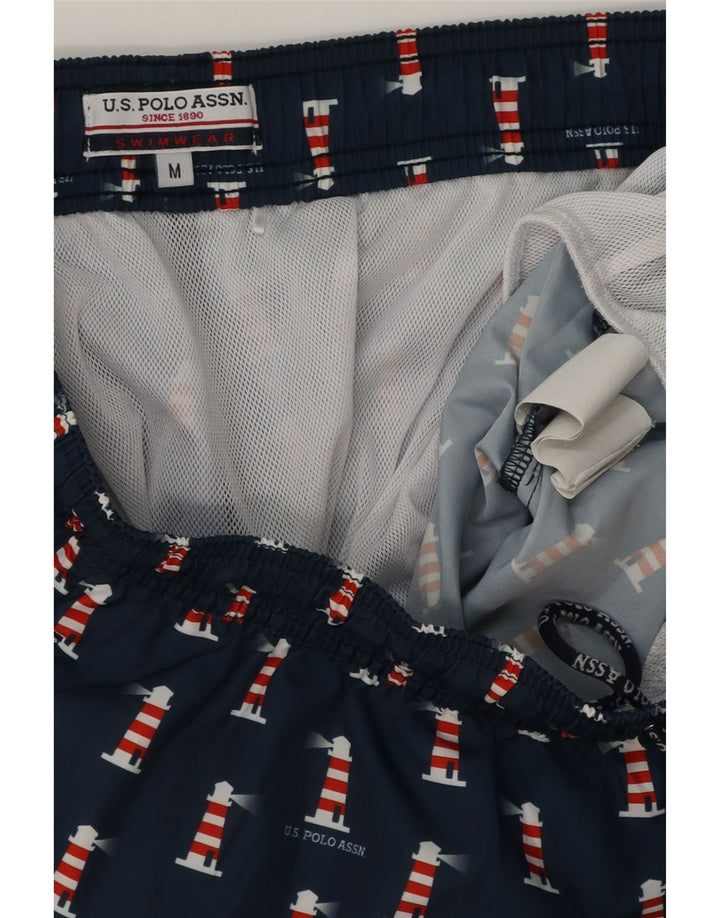 U.S. POLO ASSN. Pantaloni scurți de înot pentru bărbați, medii, albastru marin pete