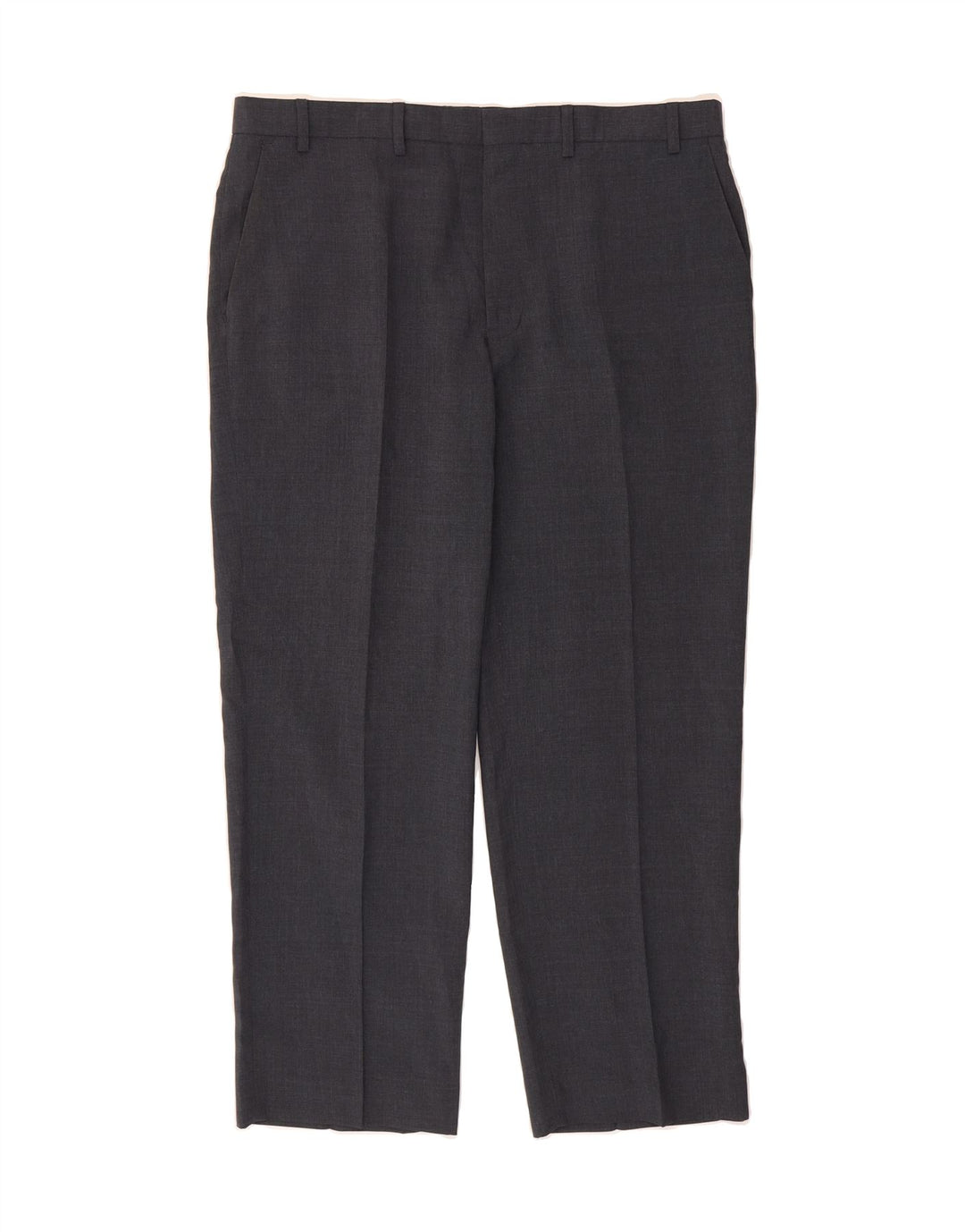 MARKS & SPENCER Mens Straight Chino Trousers W38 L29 Grey Polyester Vintage Marks & Spencer and Second-Hand Marks & Spencer from Messina Hembry 