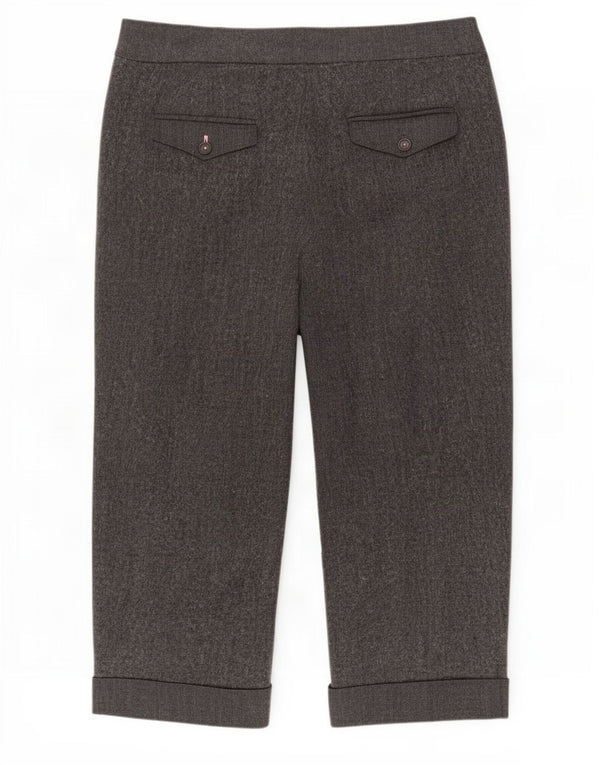 Pantaloni Capri pentru femei Marks & Spencer UK 16 Large W38 L22 Gri Herringbone