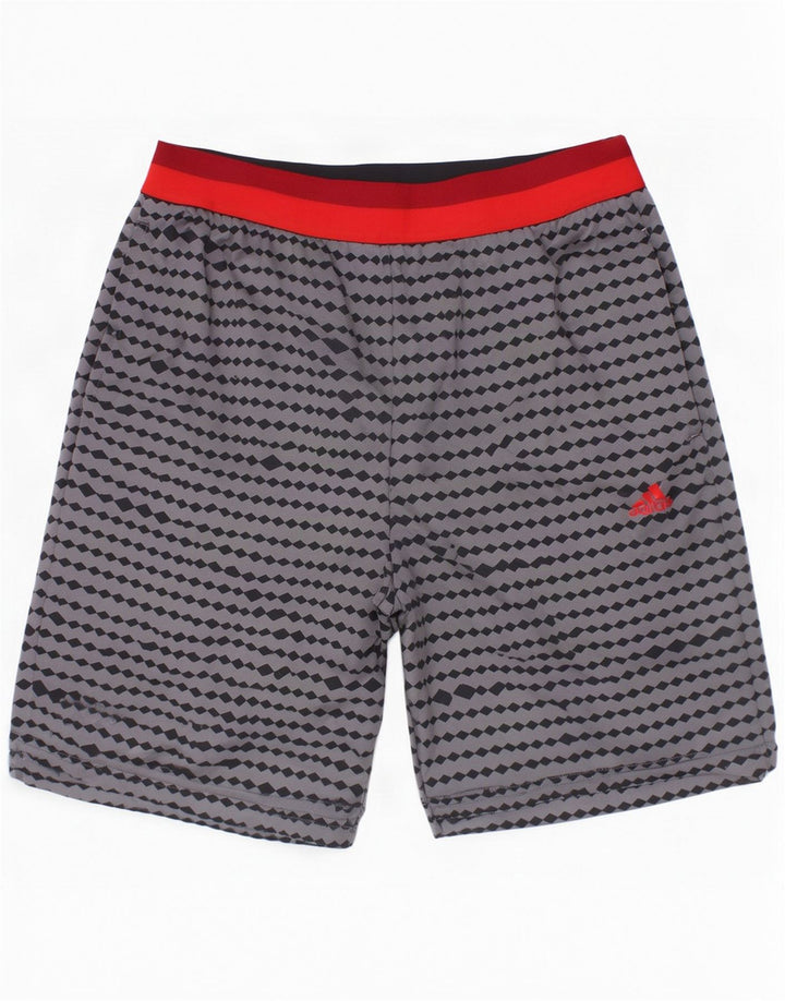 Pantaloni scurți sport adidas băieți 13-14 ani poliester geometric gri