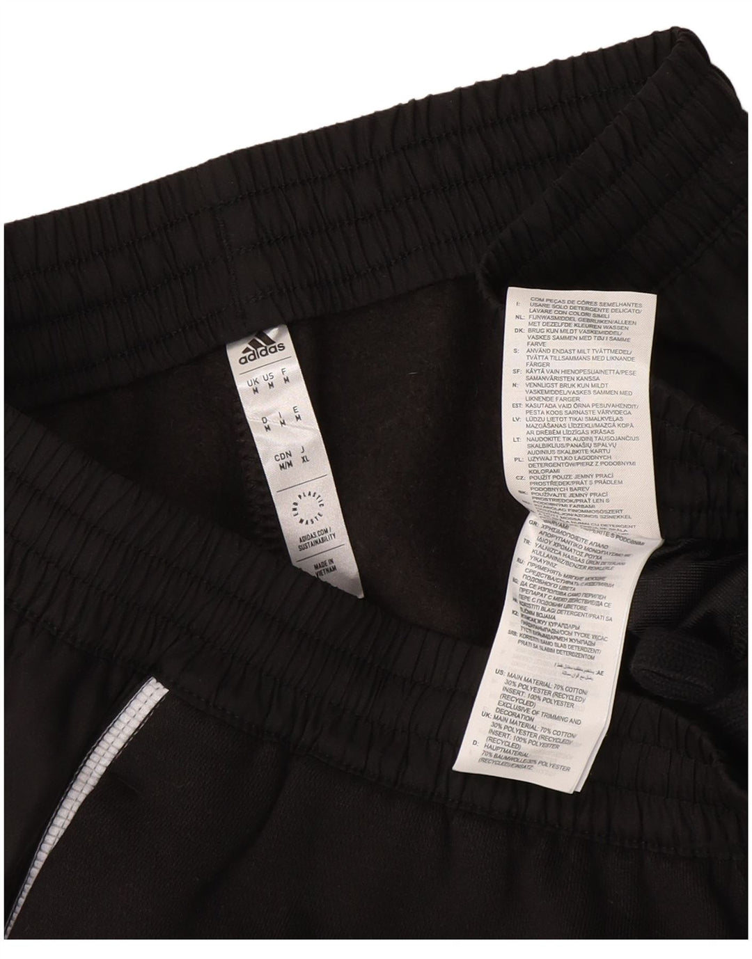 Pantaloni de trening Adidas pentru bărbați, bumbac mediu negru