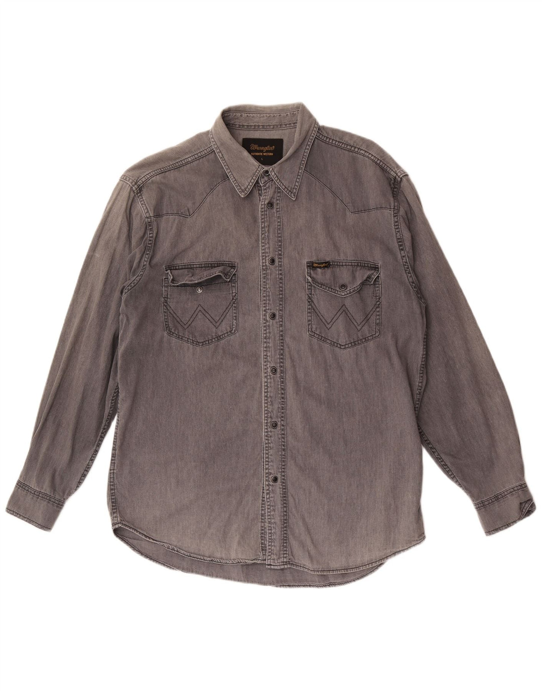 Cămașă din blugi pentru bărbați Wrangler, bumbac gri mare