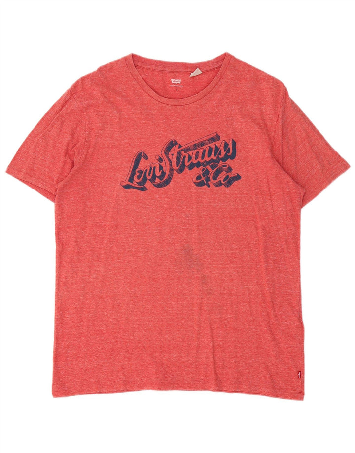 Tricou grafic pentru bărbați Levi's Top mare, roșu, bumbac cu pete