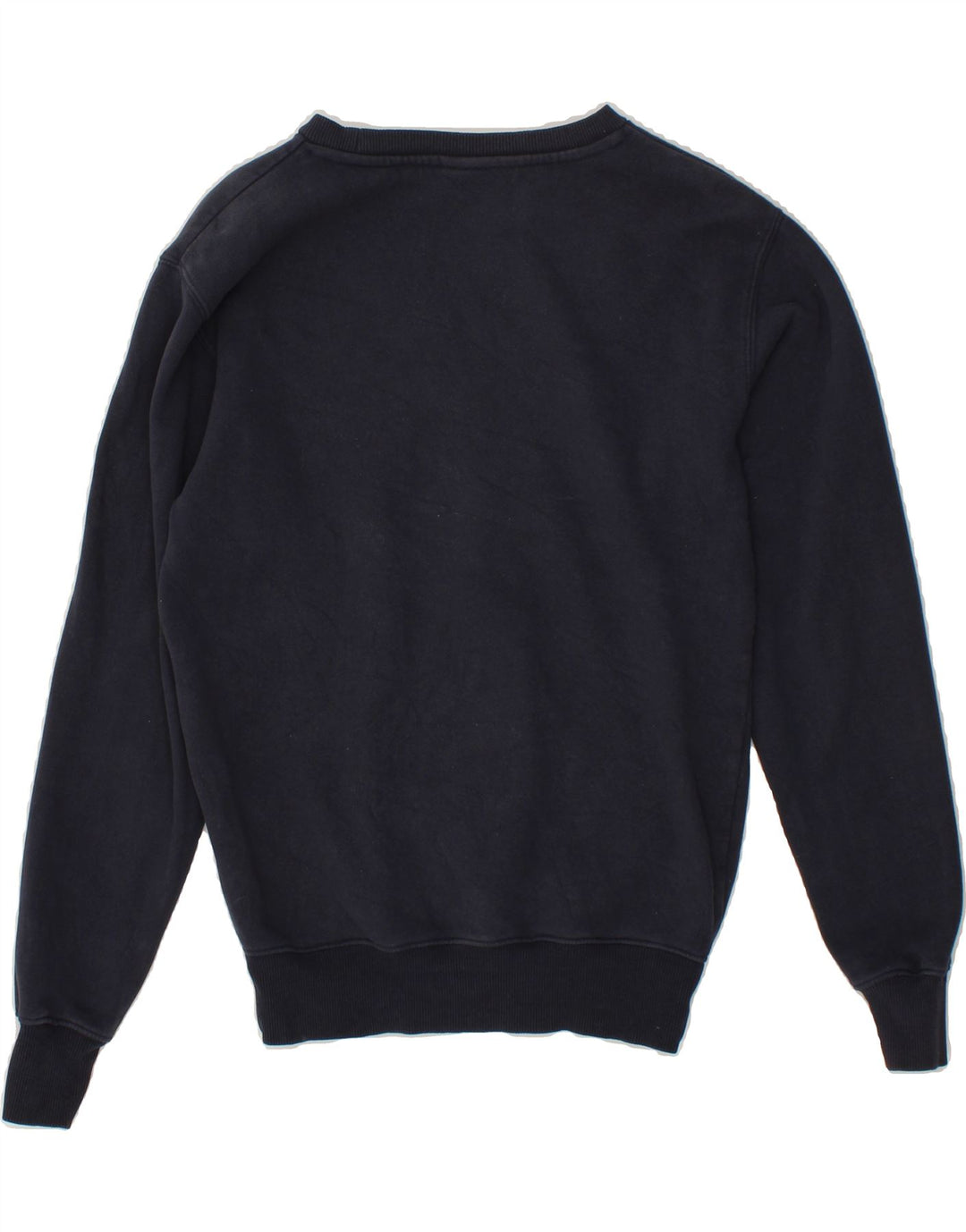 ELLESSE Womens Oversized Graphic Sweatshirt Jumper UK 6 XS Navy Blue Vintage Ellesse and Second-Hand Ellesse from Messina Hembry 