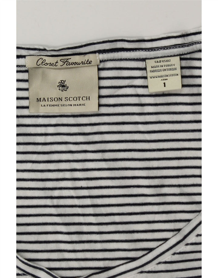 Tricou cu grafic pentru femei Maison Scotch Mărimea 1 Mic cu dungi albe