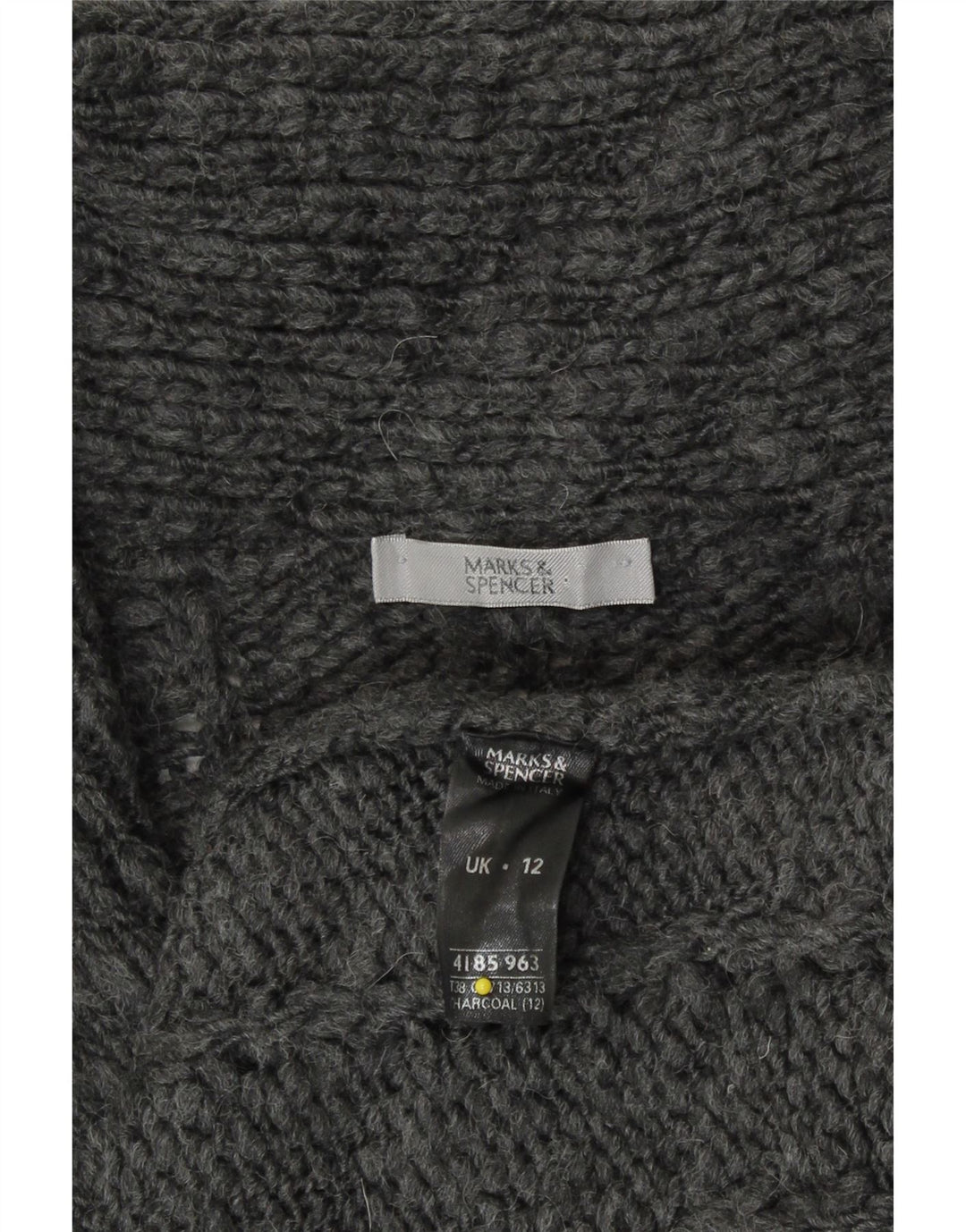Pulover cardigan cu paragate pentru femei Marks & Spencer UK 12 Medium Gri Acrilic