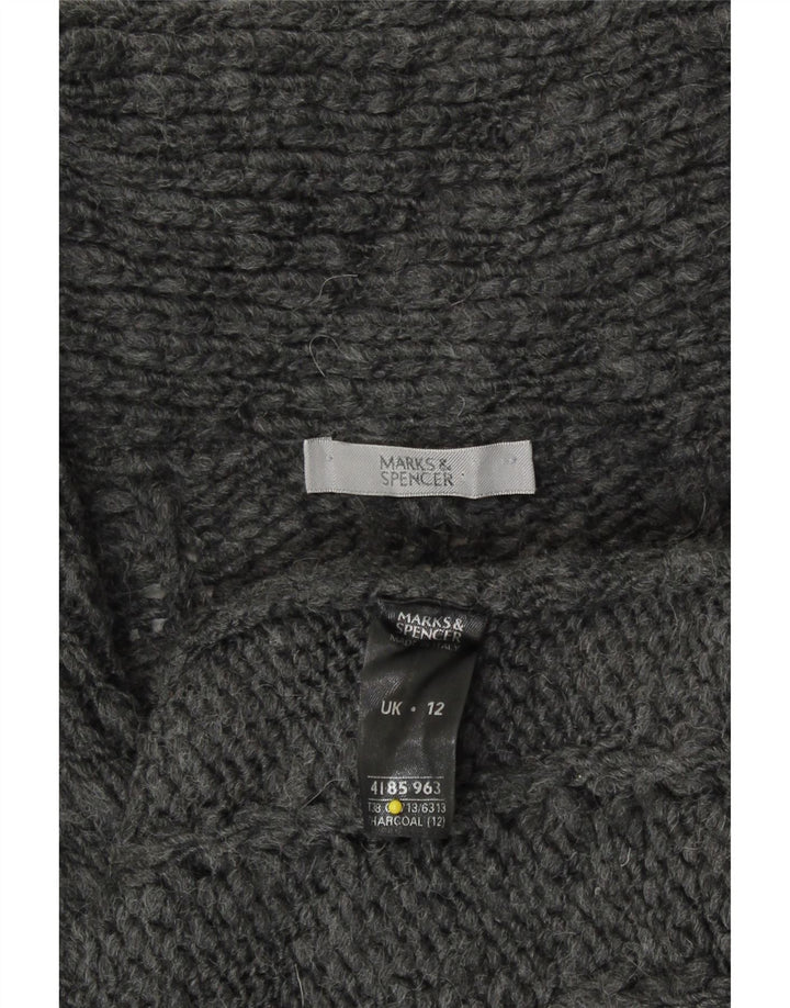 Pulover cardigan cu paragate pentru femei Marks & Spencer UK 12 Medium Gri Acrilic
