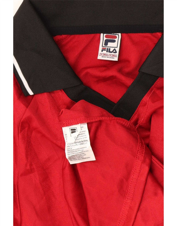 Tricou polo cu grafică pentru bărbați Fila 2XS poliester color bloc roșu