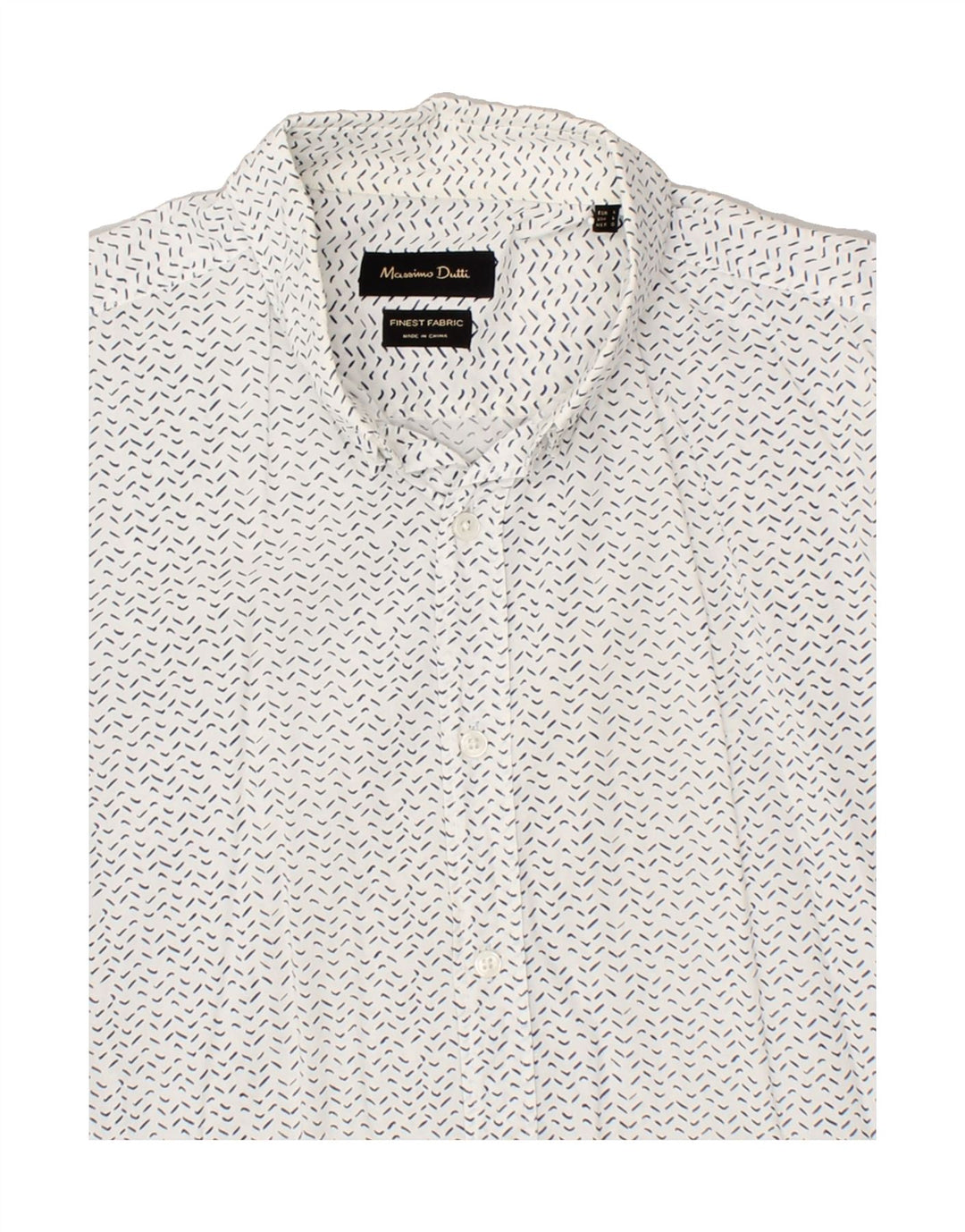 MASSIMO DUTTI Mens Abstract Pattern Shirt Large White Cotton Vintage Massimo Dutti and Second-Hand Massimo Dutti from Messina Hembry 