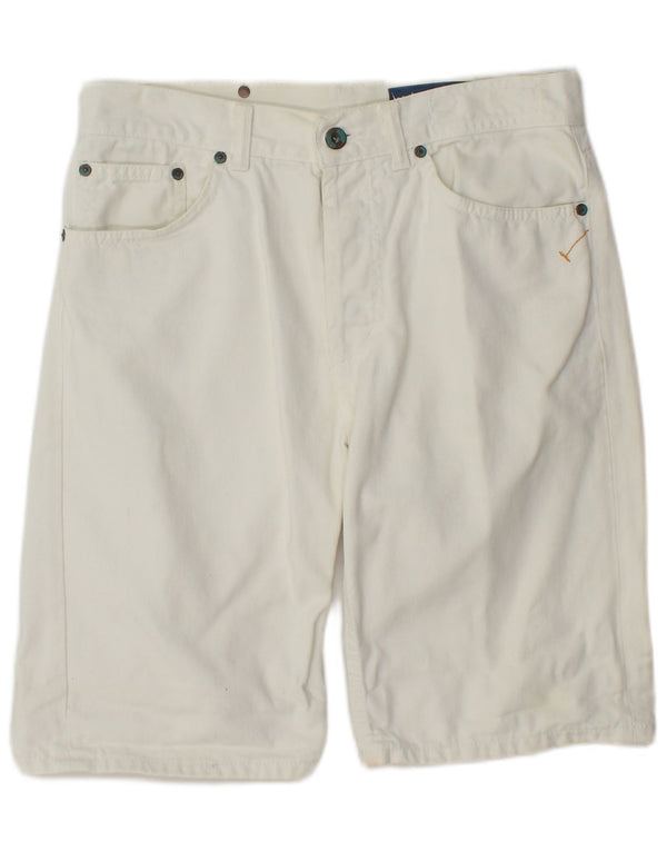 Pantaloni scurți din denim vintage pentru bărbați W32, bumbac alb, mediu