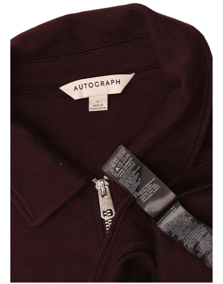 Geacă Bomber Marks & Spencer pentru bărbați cu autograf, UK 40, mare din bumbac burgundy