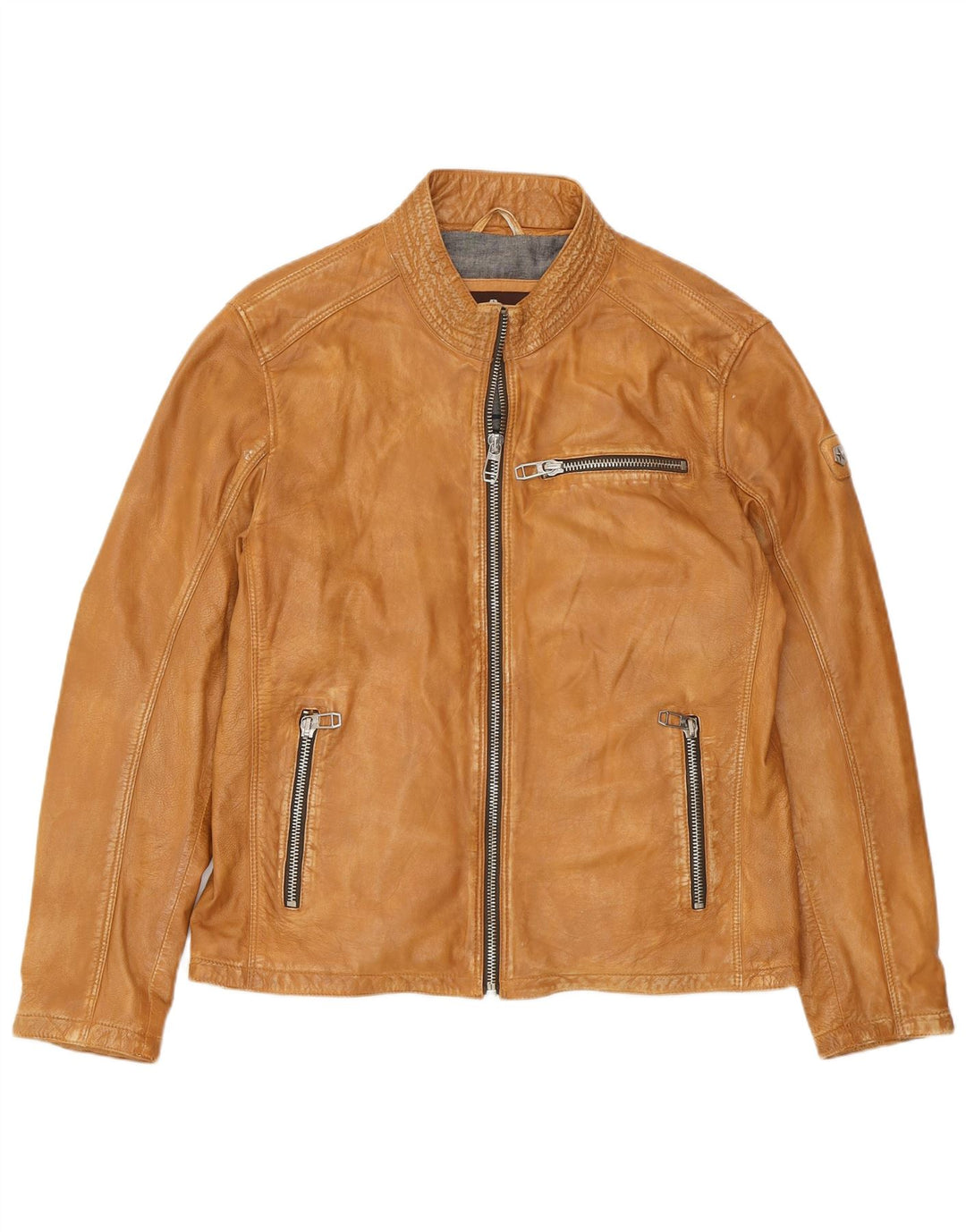 Jachetă de piele pentru bărbați MILESTONE UK 40, mare, bej