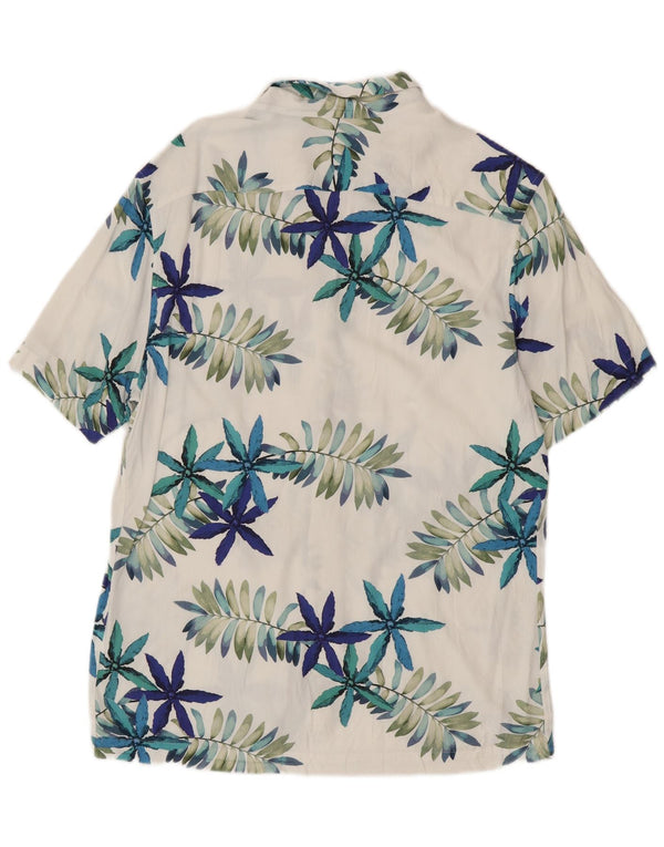 Cămașă cu mânecă scurtă pentru bărbați Reiss XL, albă, viscoză florală