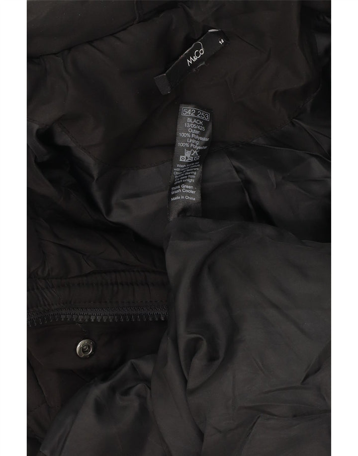 M&Co Jachetă de vânt cu glugă pentru femei UK 14 Poliester mediu negru